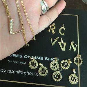 18k Real Gold Initial Necklaces